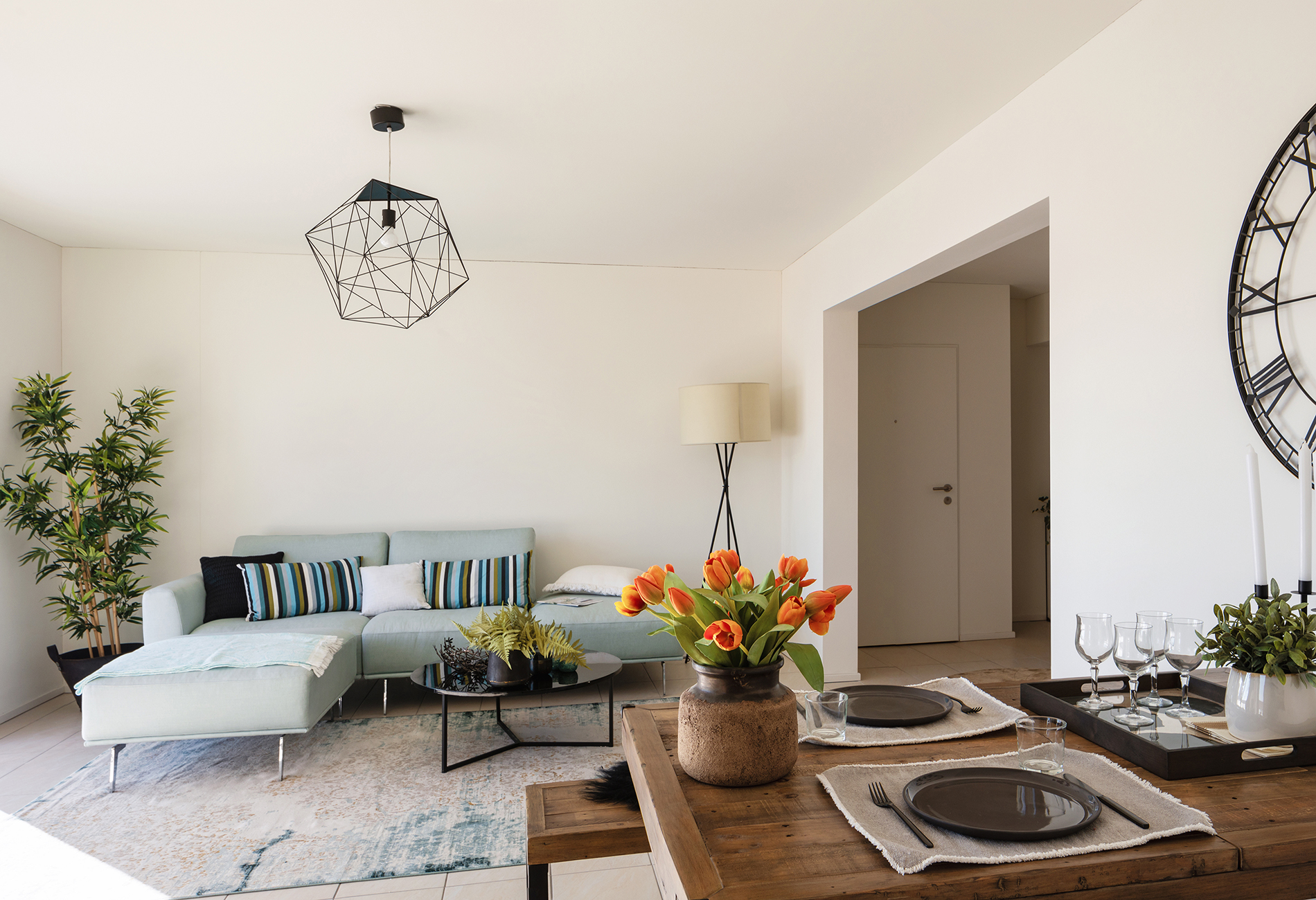 Professionally staged living room by Elevate Your Space interior design Texas